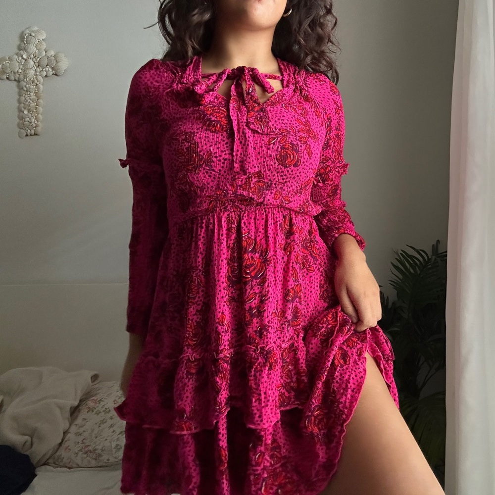 Jessica Simpson Pink Ruffled Tiered Sundress
